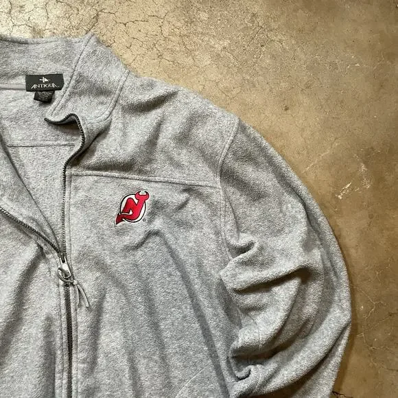 New Jersey Devils Sweater Mens XL Black NHL Quarter Zip - Picture 2 of 7